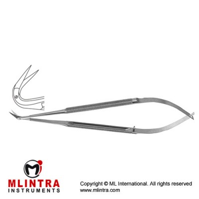 Micro Vascular Scissors Round Handle - Fine Blades - Angled 125° Stainless Steel, 16.5 cm - 6 1/2"